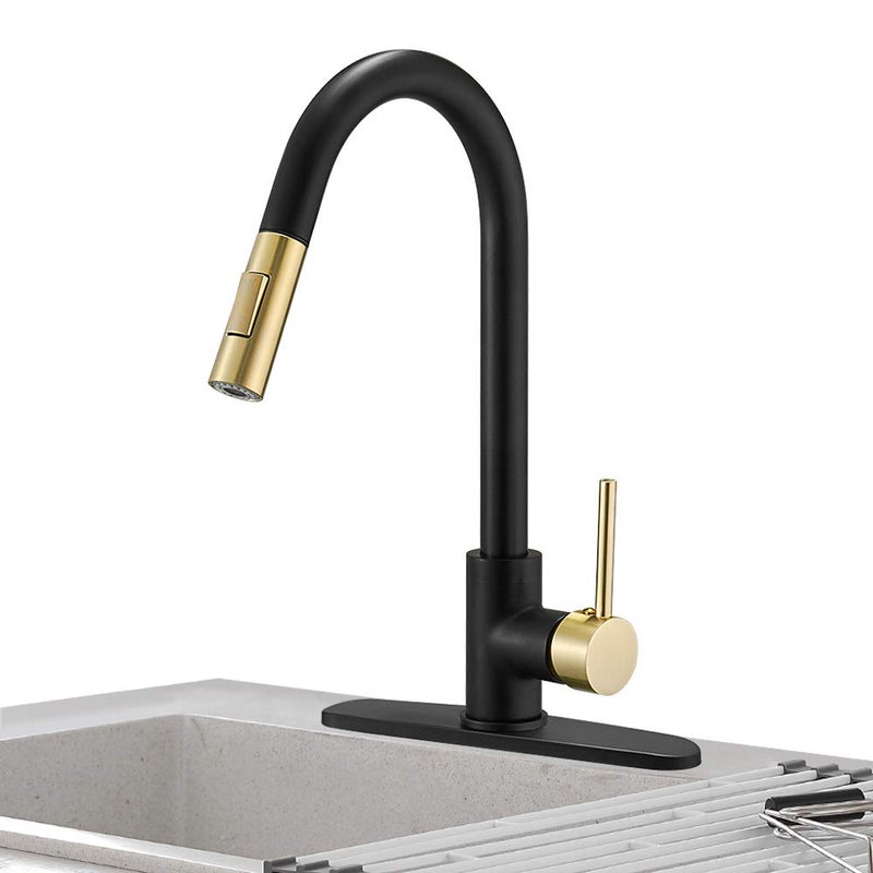 Hoimpro Kitchen Sink Faucet with Pull Out Sprayer, Rv Kitchen Faucet Pull Down Sprayer - Image 1
